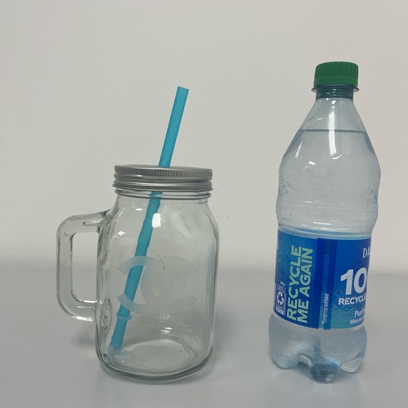 New Glass Mason Jar Mug with Custom Logo - Picture 3 of 5